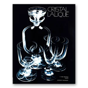 1970 Cristal Lalique Print Ad | Paris French