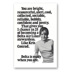 1970 Delta Air Lines Print Ad | Kris Conrad