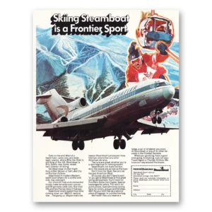 1970 Frontier Airlines Print Ad | Skiing Steamboat
