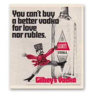 1970 Gilbeys Vodka Print Ad | Love Nor Rubles