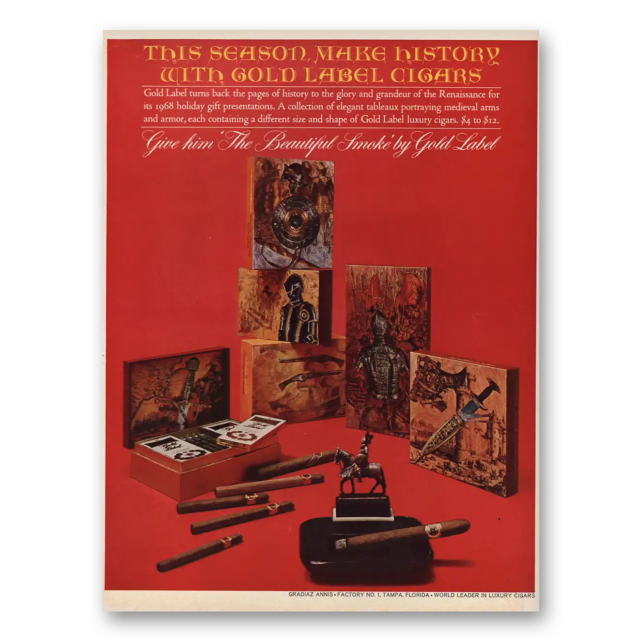 1970 Gold Label Cigars Print Ad | Beautiful Smoke