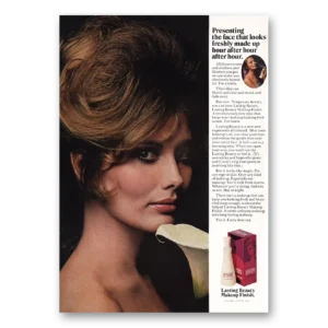 1970 Lasting Beauty Makeup Print Ad | Face Looks Freshly Made Up