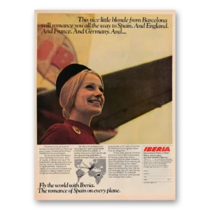 1970 Iberia Airlines Print Ad | Barcelona