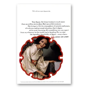 1970 Japan Air Lines Print Ad | Hostess