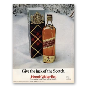 1970 Johnnie Walker Red Label Print Ad | Give Luck