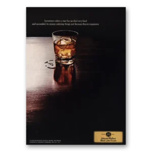 1970 Johnnie Walker Print Ad | Man Has Worked Very Hard
