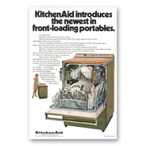 1970 KitchenAid Dishwasher Print Ad | Front Loading