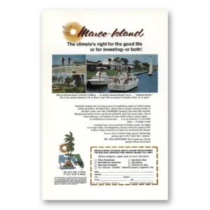 1970 Marco Island Florida Print Ad | Climates Right Good Life