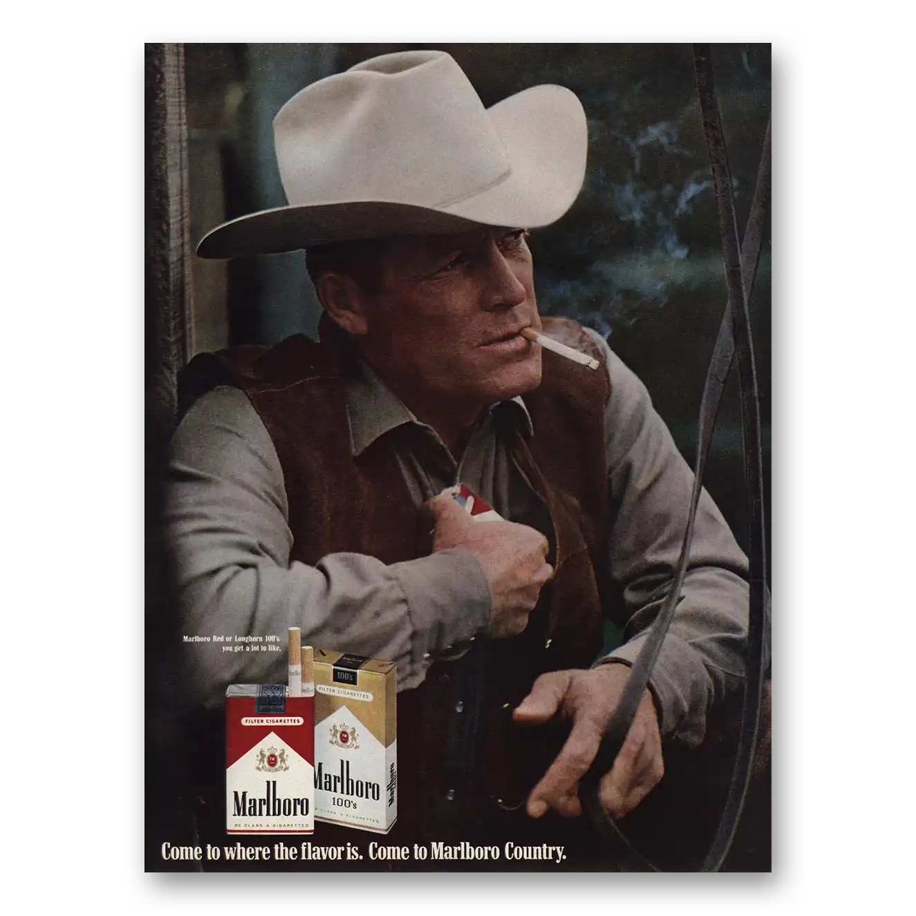 1970 Marlboro Cigarettes Print Ad | Where Flavor Is