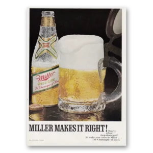 1970 Miller Beer Print Ad | Makes Right