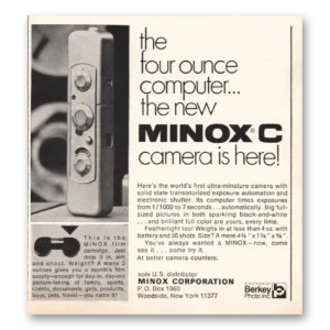 1970 Minox Camera Print Ad | Four Ounce Computer