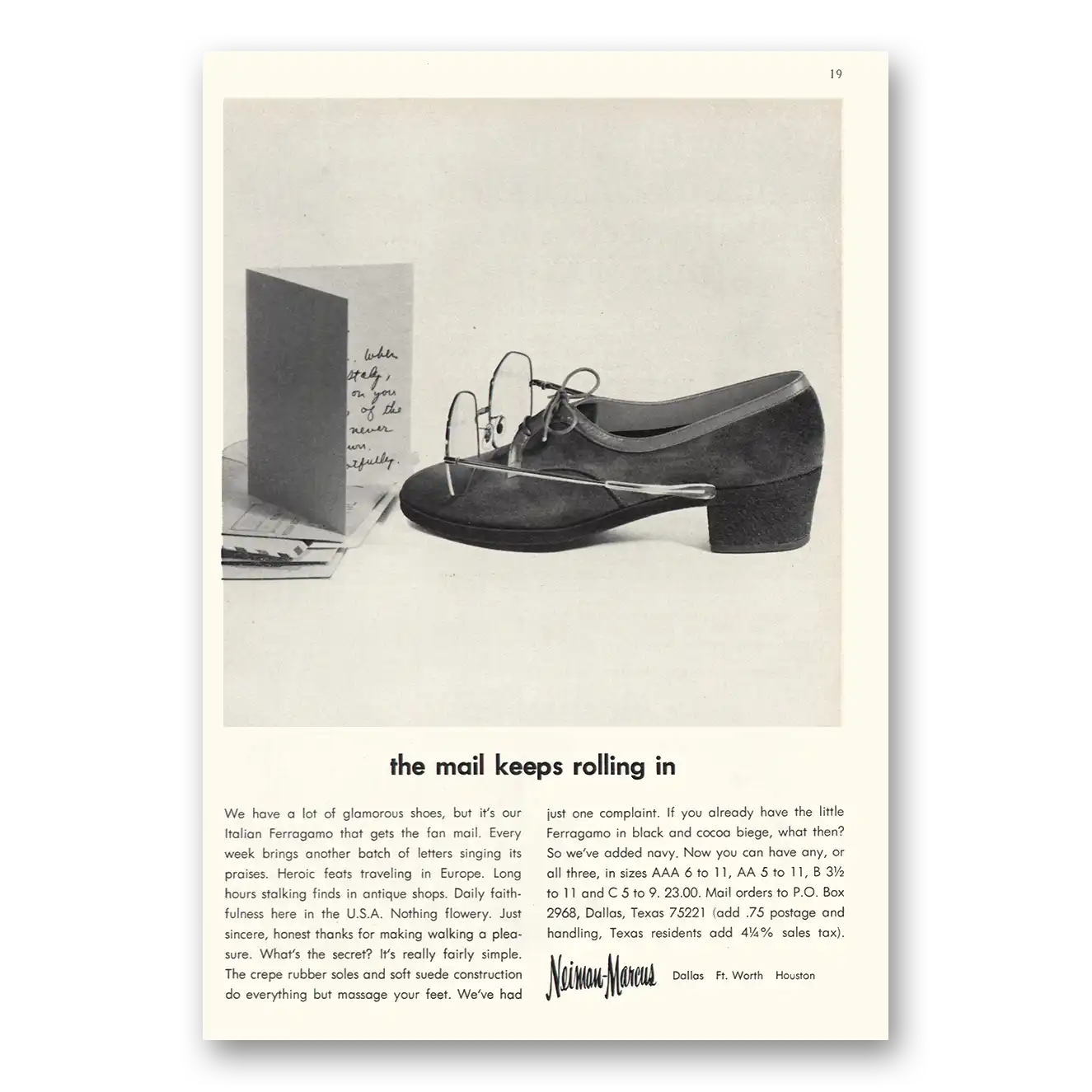 1970 Neiman Marcus Print Ad | The Mail Keeps Rolling In