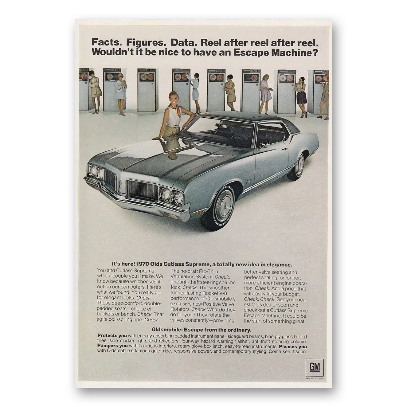 1969 Oldsmobile Cutlass Print Ad | Facts Figures