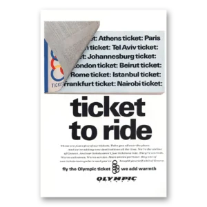 1970 Olympic Airways Print Ad | Ticket To Ride Athens, Tel Aviv