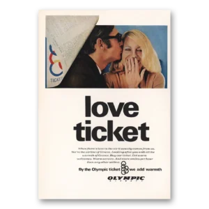 1970 Olympic Airways Print Ad | Love Ticket