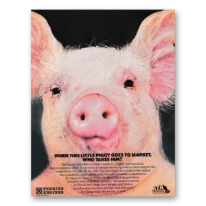 1970 Perkins Engines Print Ad | Little Piggy