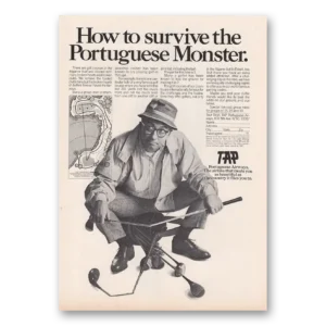 1970 Portuguese Airways Print Ad | Survive Portuguese Monster