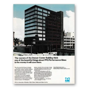 1970 PPG Pittsburgh Plate Glass Print Ad | Denver Center Building