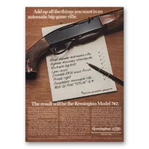 1970 Remington Arms Print Ad | Model 742