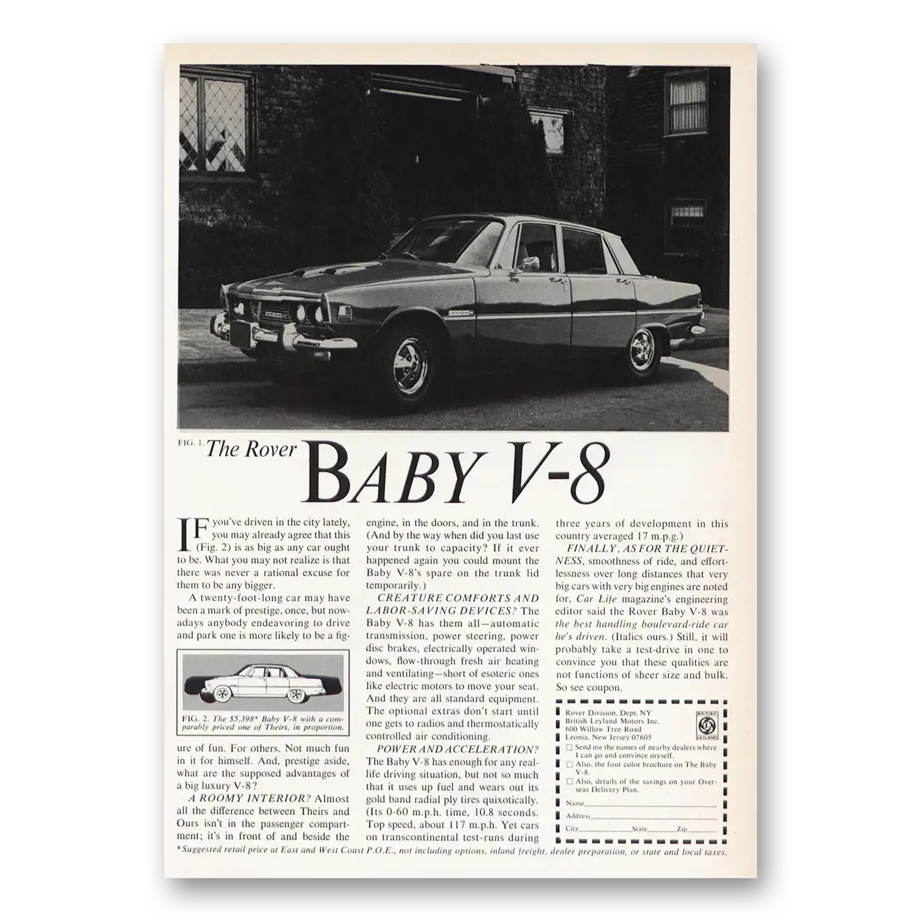 1970 Rover Baby V8 Print Ad | Driven City