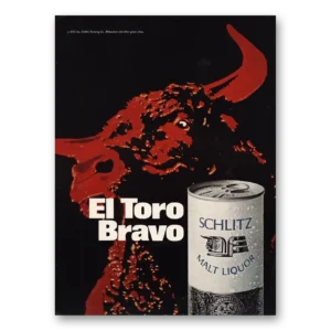 1970 Schlitz Beer Print Ad | El Toro Bravo