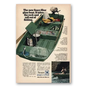 1970 Sears Sports Center Print Ad | Fiber Glass Boat