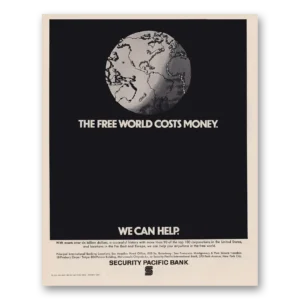 1970 Security Pacific Bank Print Ad | Free World