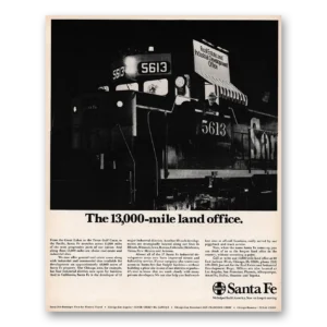 1970 Santa Fe Railway Print Ad | Mile Land Office