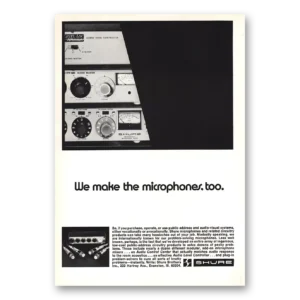 1970 Shure Audio Control Center Print Ad | Microphones