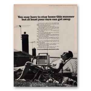 1970 Sony Radio Print Ad | Stay Home