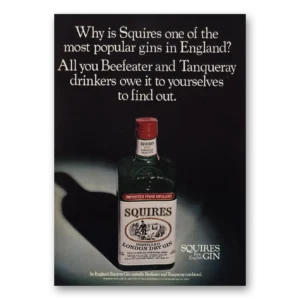 1970 Squires Gin Print Ad | London Dry