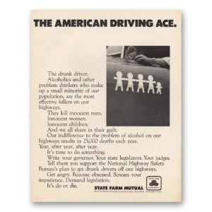 1970 State Farm Insurance Print Ad | Driving Ace