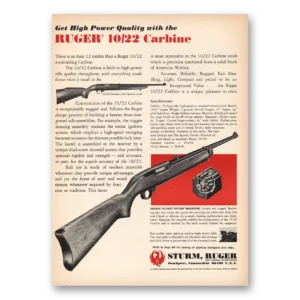 1970 Sturm Ruger Rifles Print Ad | Roger Carbine