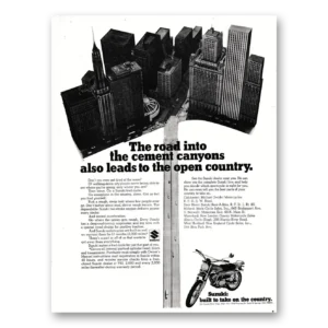 1970 Suzuki Motorcycles Print Ad | Cement Canyons