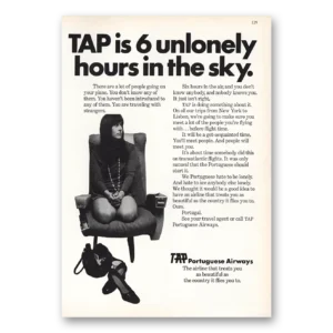 1970 TAP Portuguese Airways Print Ad | 6 Unlonely Hours