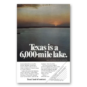 1970 Texas Print Ad | 6000 Mile Lake