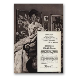 1970 Ultima II Print Ad | Wrinkle Creme