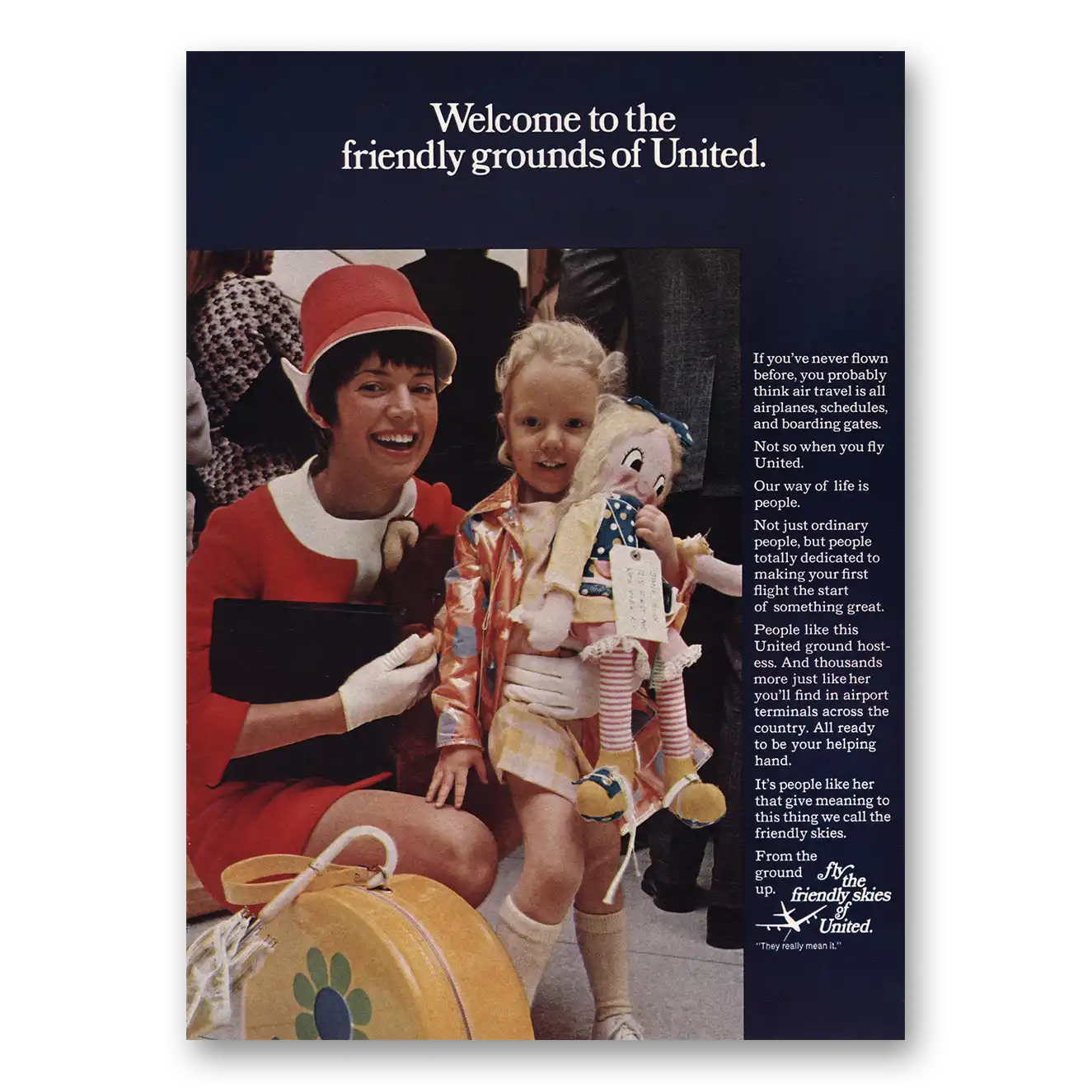 1970 United Airlines Print Ad | Friendly Grounds
