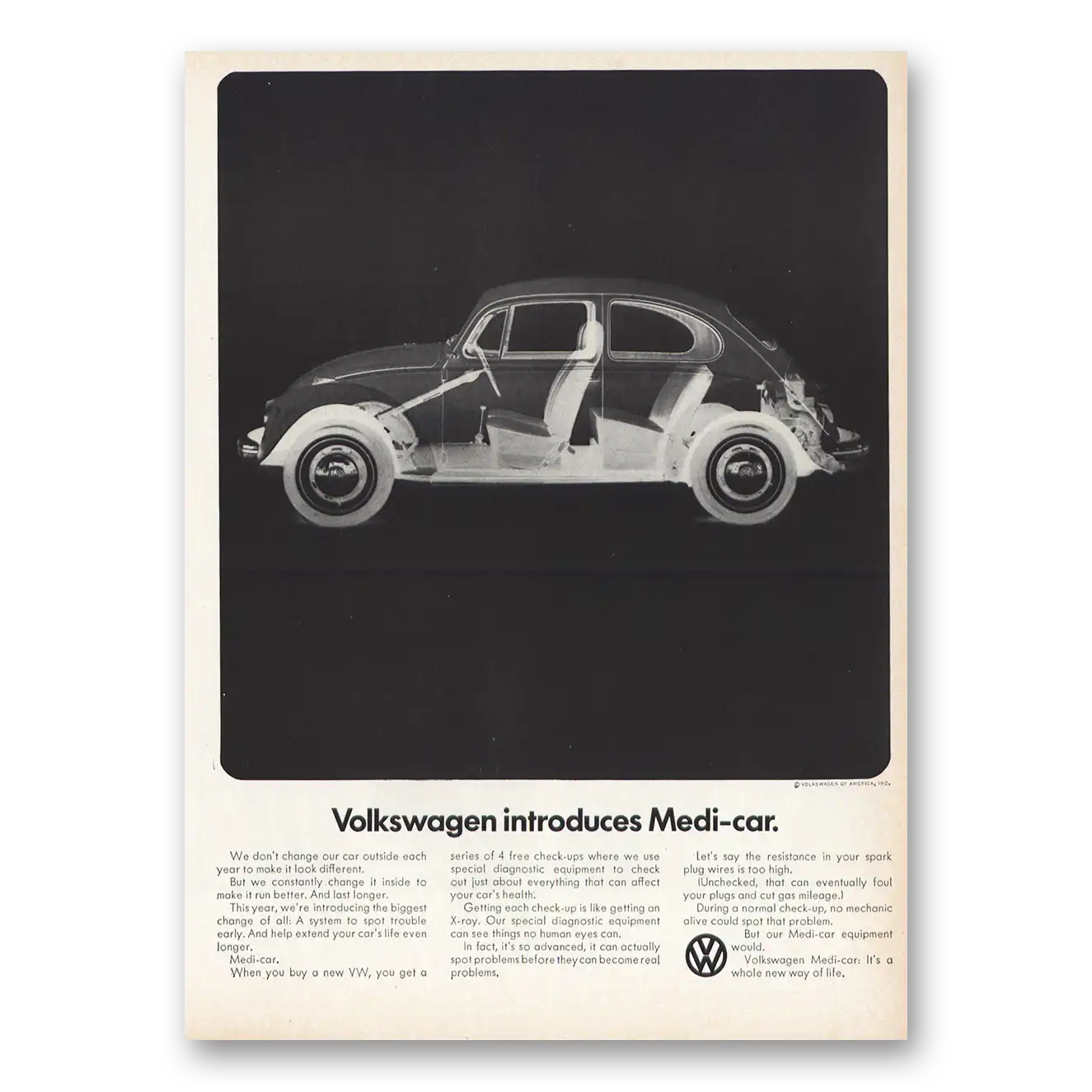 1969 Volkswagen Beetle Print Ad | Medi Car