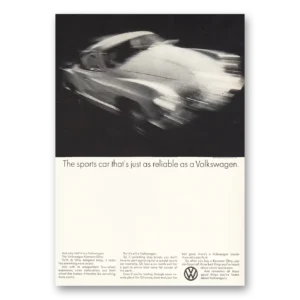 1970 Karmann Ghia Print Ad | Sports Car Reliable As Volkswagen