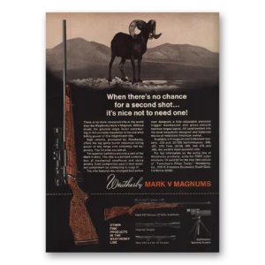 1970 Weatherby Rifles Print Ad | Mark V Magnums