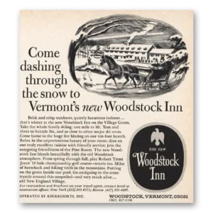 1970 Woodstock Inn Print Ad | Dashing Through Snow