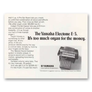 1970 Yamaha Electone Organ Print Ad | E3
