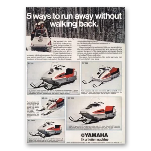 1970 Yamaha Snowmobile Print Ad | Run Away