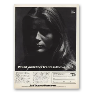 1970 York Air Conditioning Print Ad | Freeze Winter
