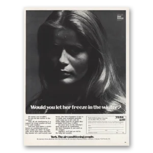 1970 York Air Conditioning Print Ad | Let Her Freeze