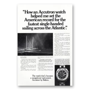 1971 Accutron Watch Print Ad | Single Handed