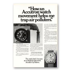 1971 Accutron Watch Print Ad | Air Polluters