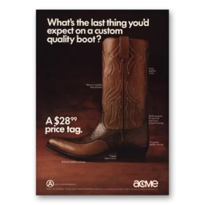 1971 Acme Boots Print Ad | Custom Quality Boot