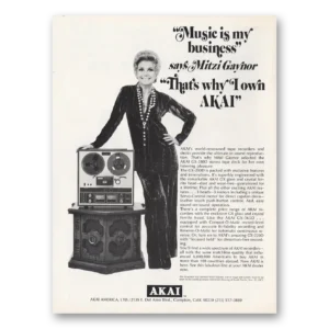 1971 Akai Stereo Tape Deck Print Ad | Mitzi Gaynor